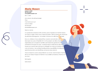 Alt Text: Cover Letter Builder Sidebar Illustration