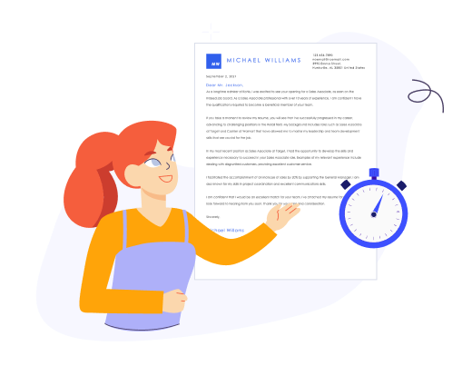 Build a cover letter in minutes illustration