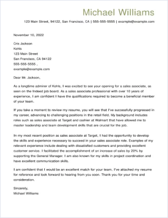 Metropolitan cover letter template