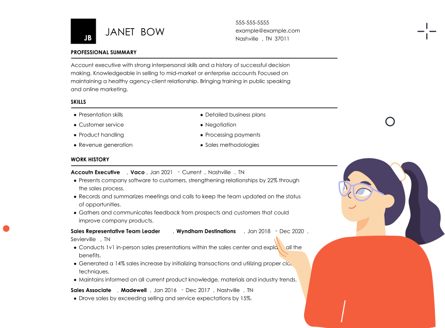 Resume example hero illustration