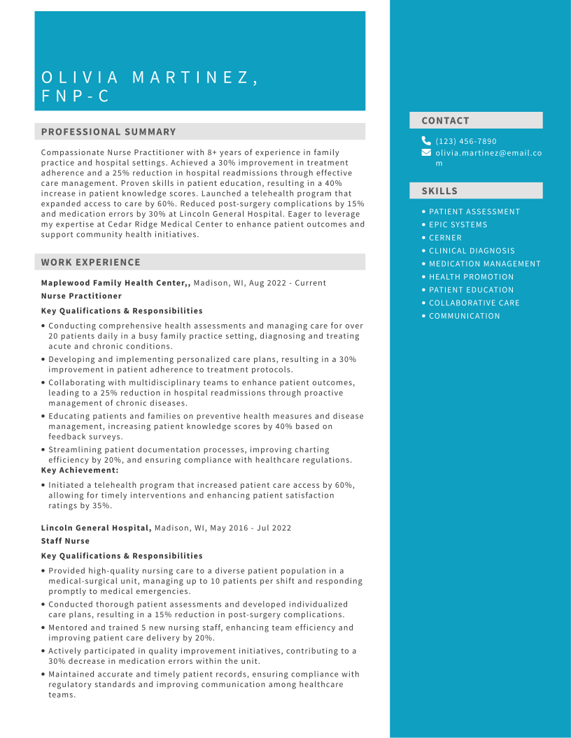 Nursing resume template