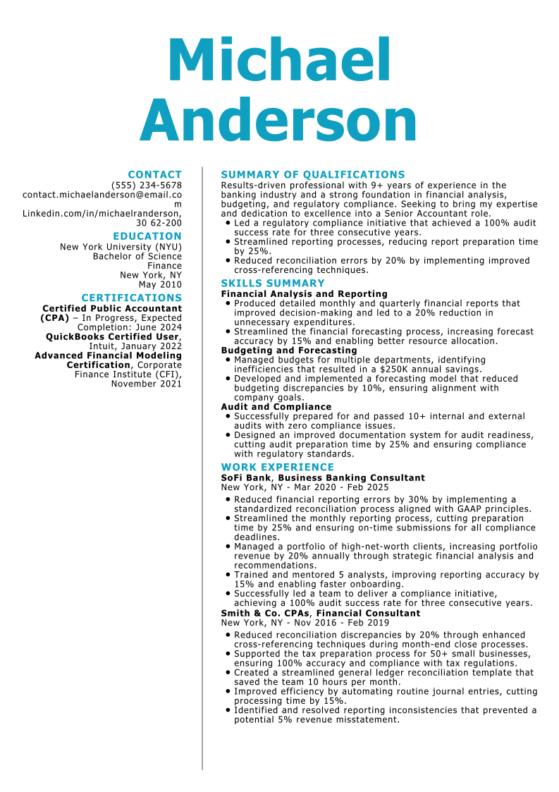 Hybrid resume template